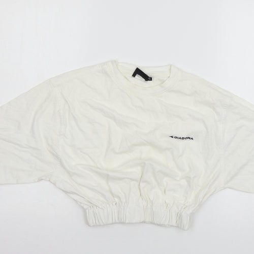Diadora Womens White  Jersey Basic T-Shirt Size M