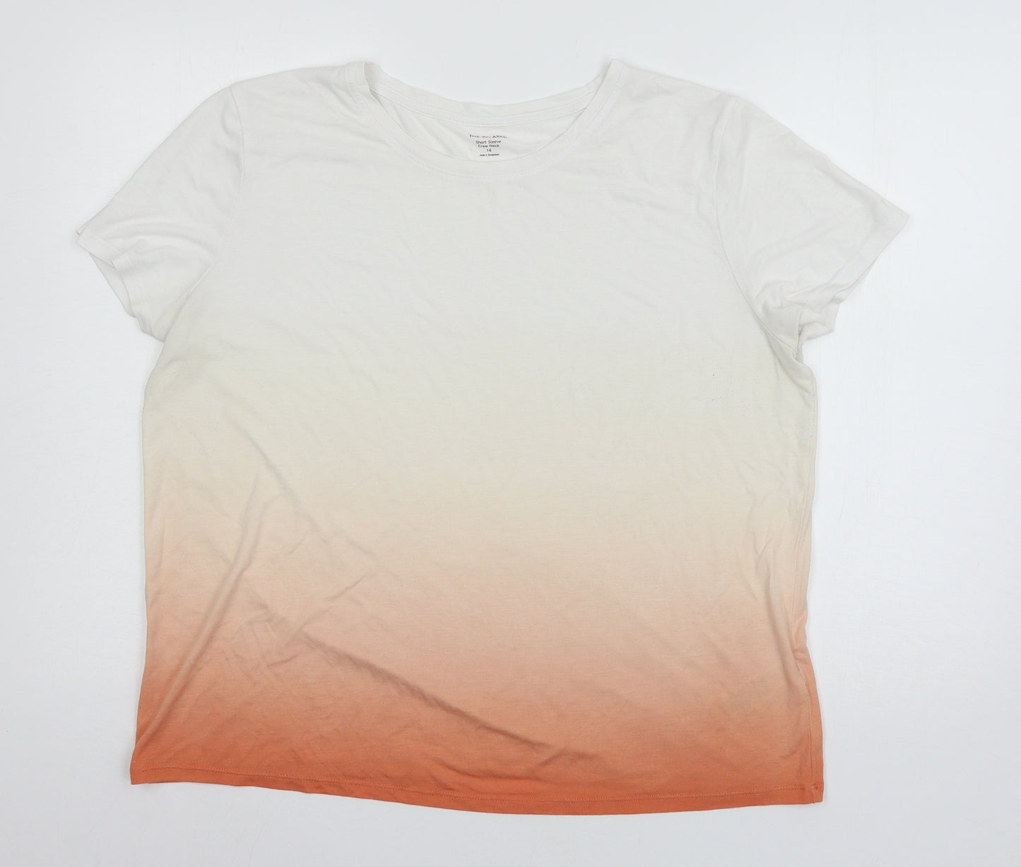 Marks and Spencer Womens Orange   Basic T-Shirt Size 16  - Ombre