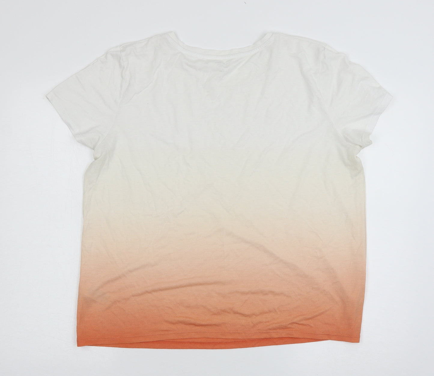 Marks and Spencer Womens Orange   Basic T-Shirt Size 16  - Ombre