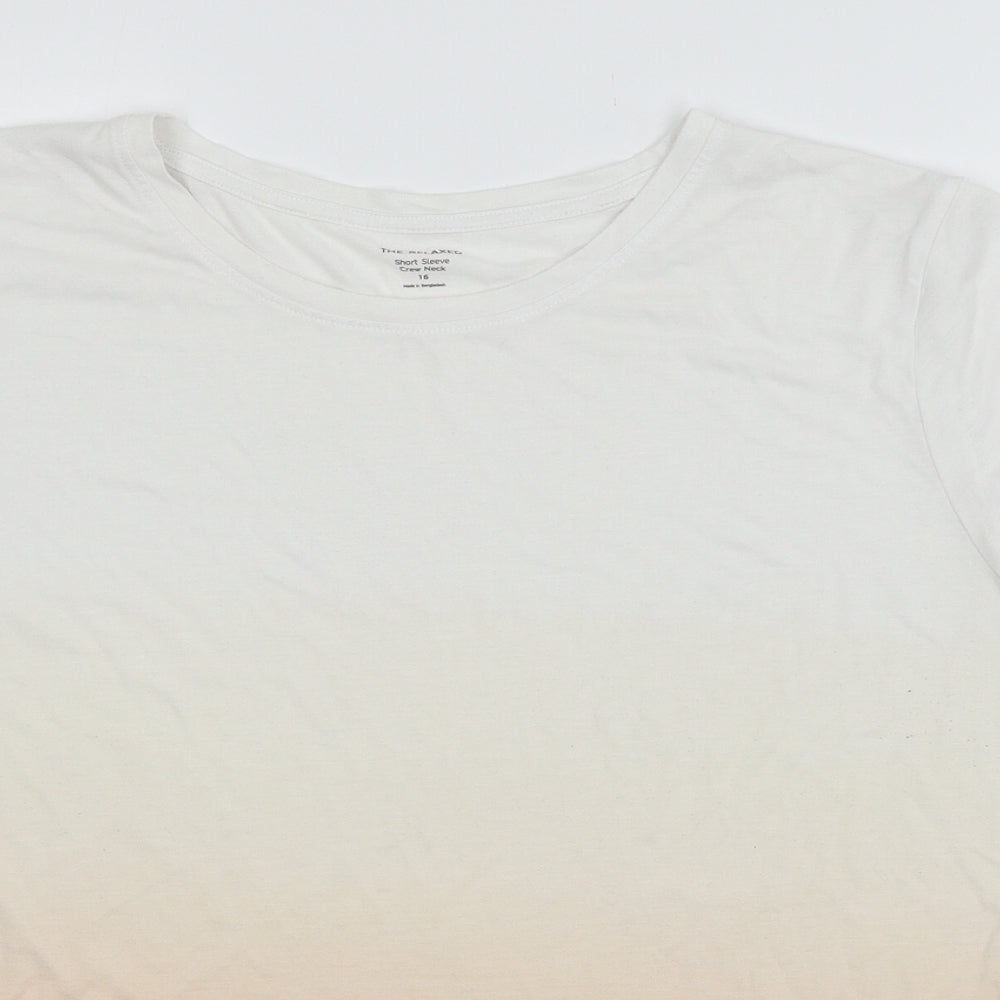 Marks and Spencer Womens Orange   Basic T-Shirt Size 16  - Ombre
