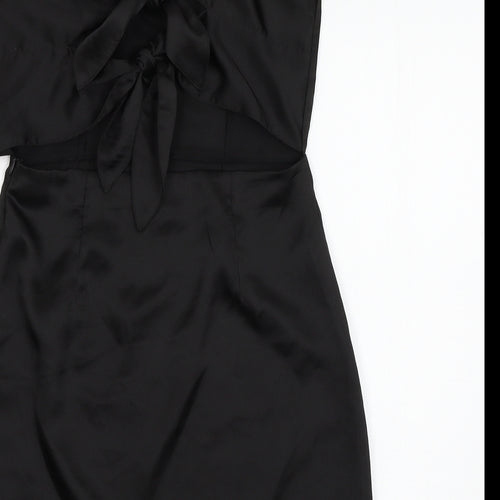 Miss Pap Womens Black  Satin A-Line  Size 10  - Bows