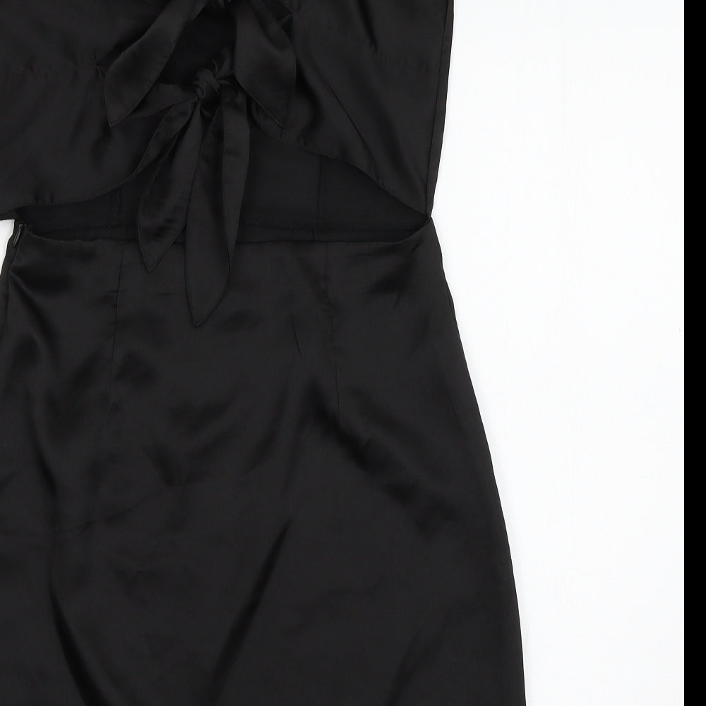 Miss Pap Womens Black  Satin A-Line  Size 10  - Bows