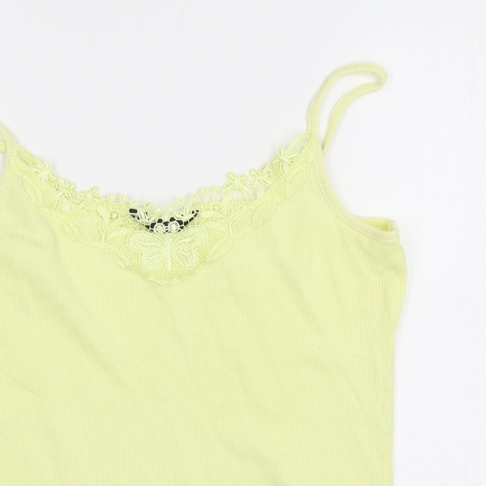 F&F Womens Yellow  Jersey Basic T-Shirt Size 16