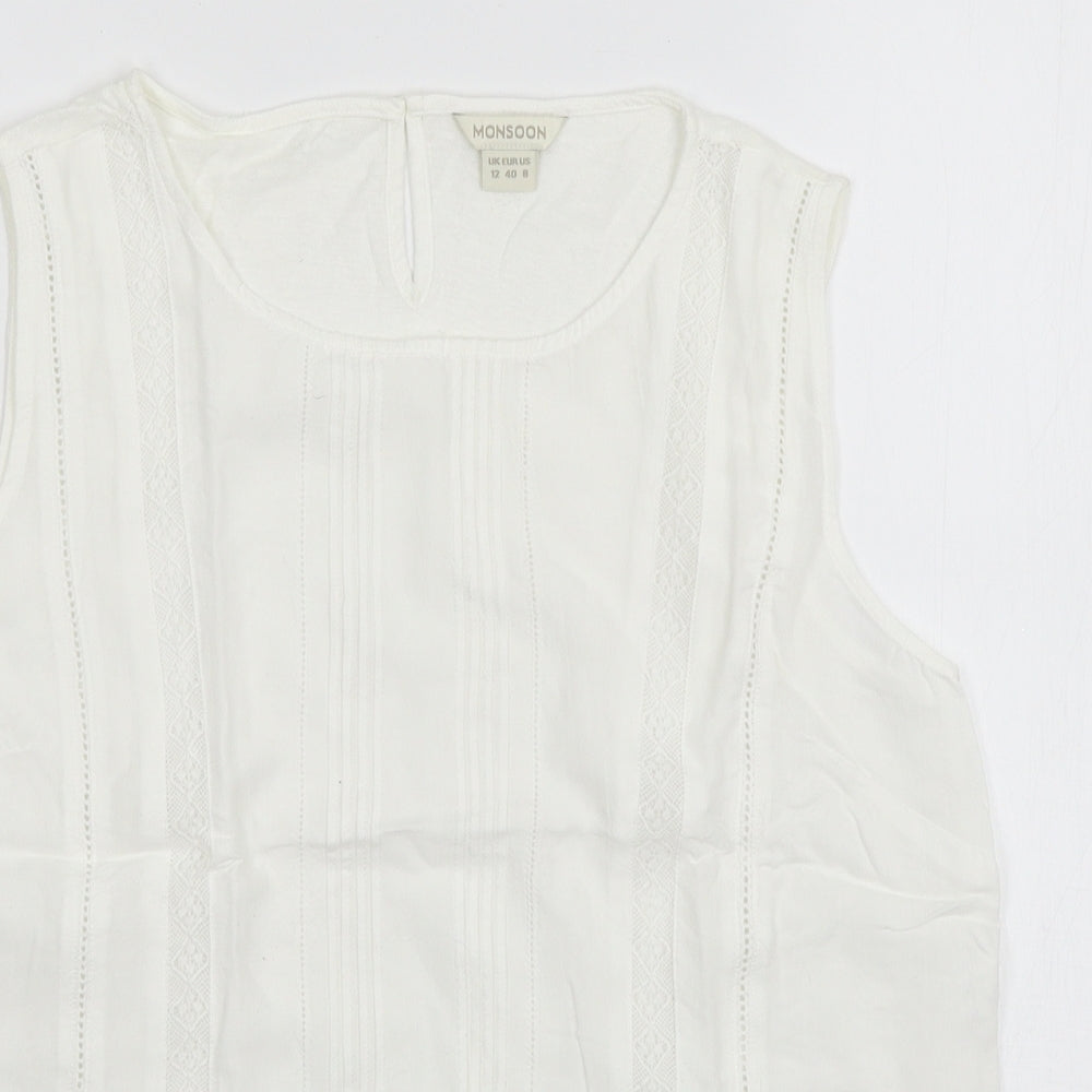 Monsoon Womens White   Basic Blouse Size 12