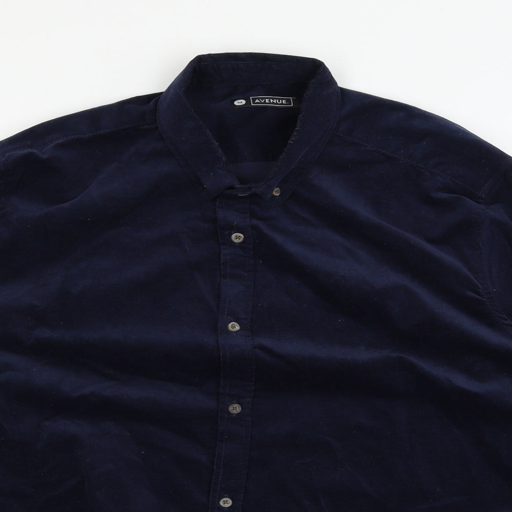 Avenue Mens Blue  Velvet  Button-Up Size M