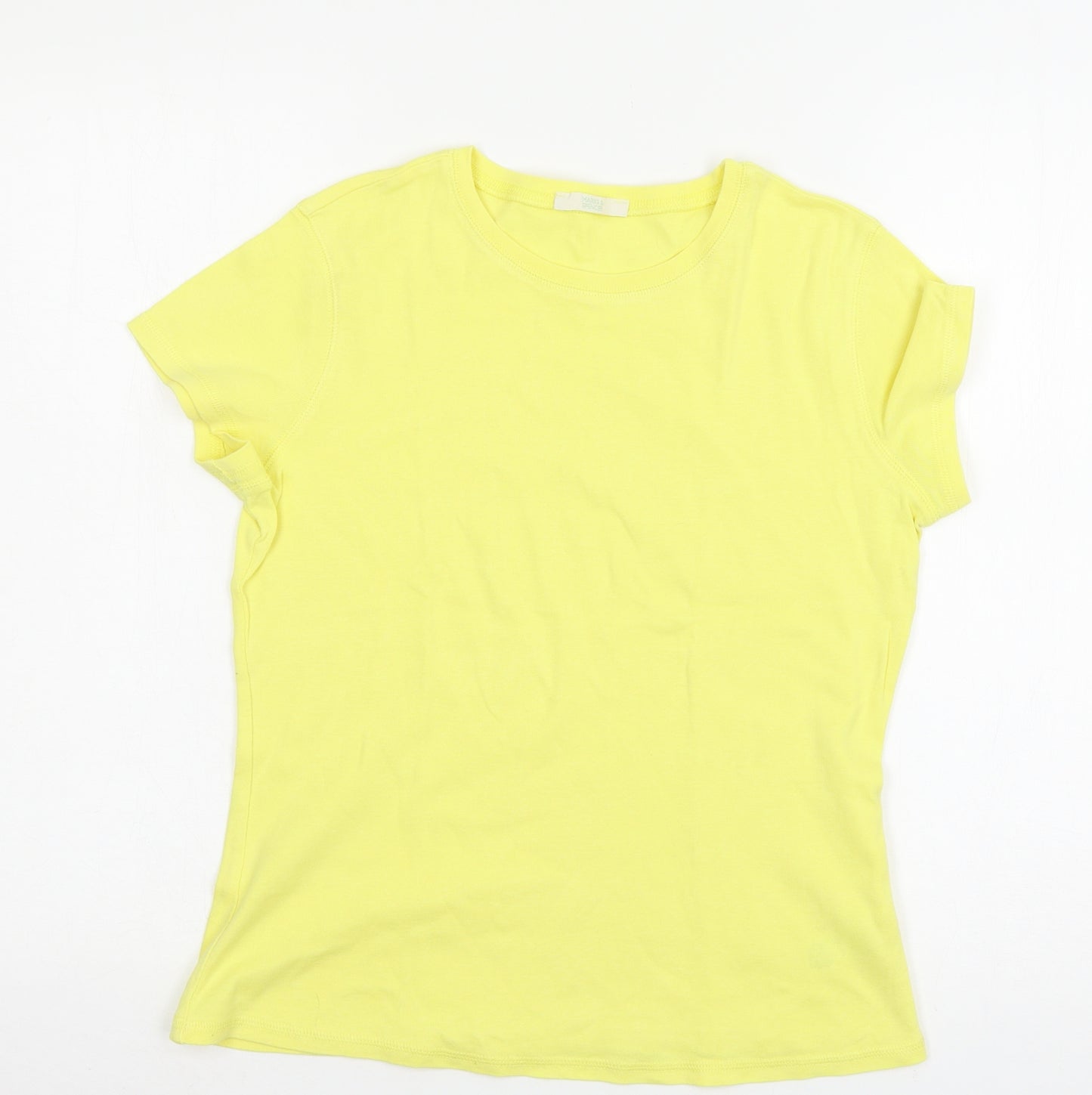 Marks and Spencer Womens Yellow  Jersey Basic T-Shirt Size 14