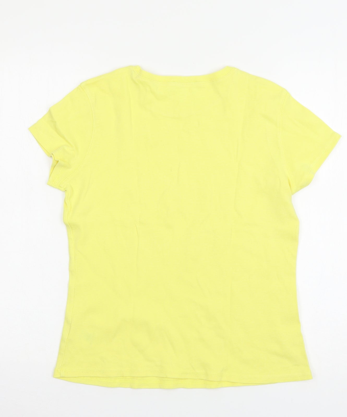 Marks and Spencer Womens Yellow  Jersey Basic T-Shirt Size 14