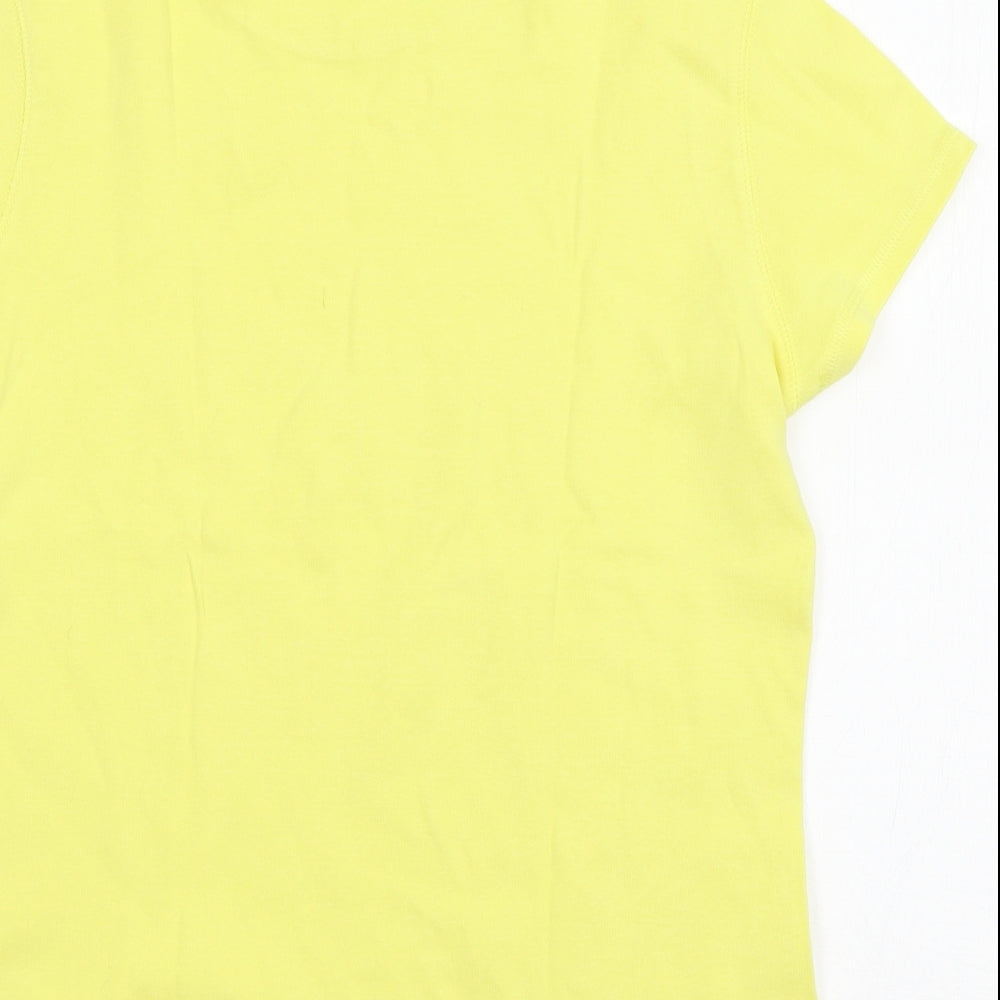Marks and Spencer Womens Yellow  Jersey Basic T-Shirt Size 14