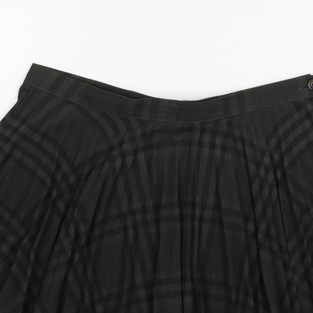 French Connection Womens Grey Plaid  Flare Skirt Size 12