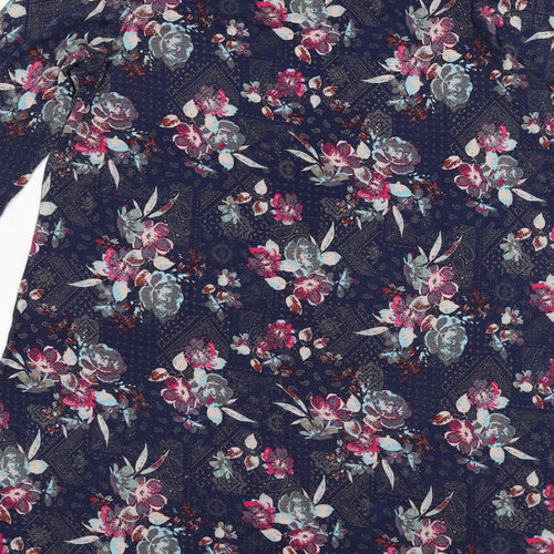 TU Womens Blue Floral Jersey Skater Dress  Size 14