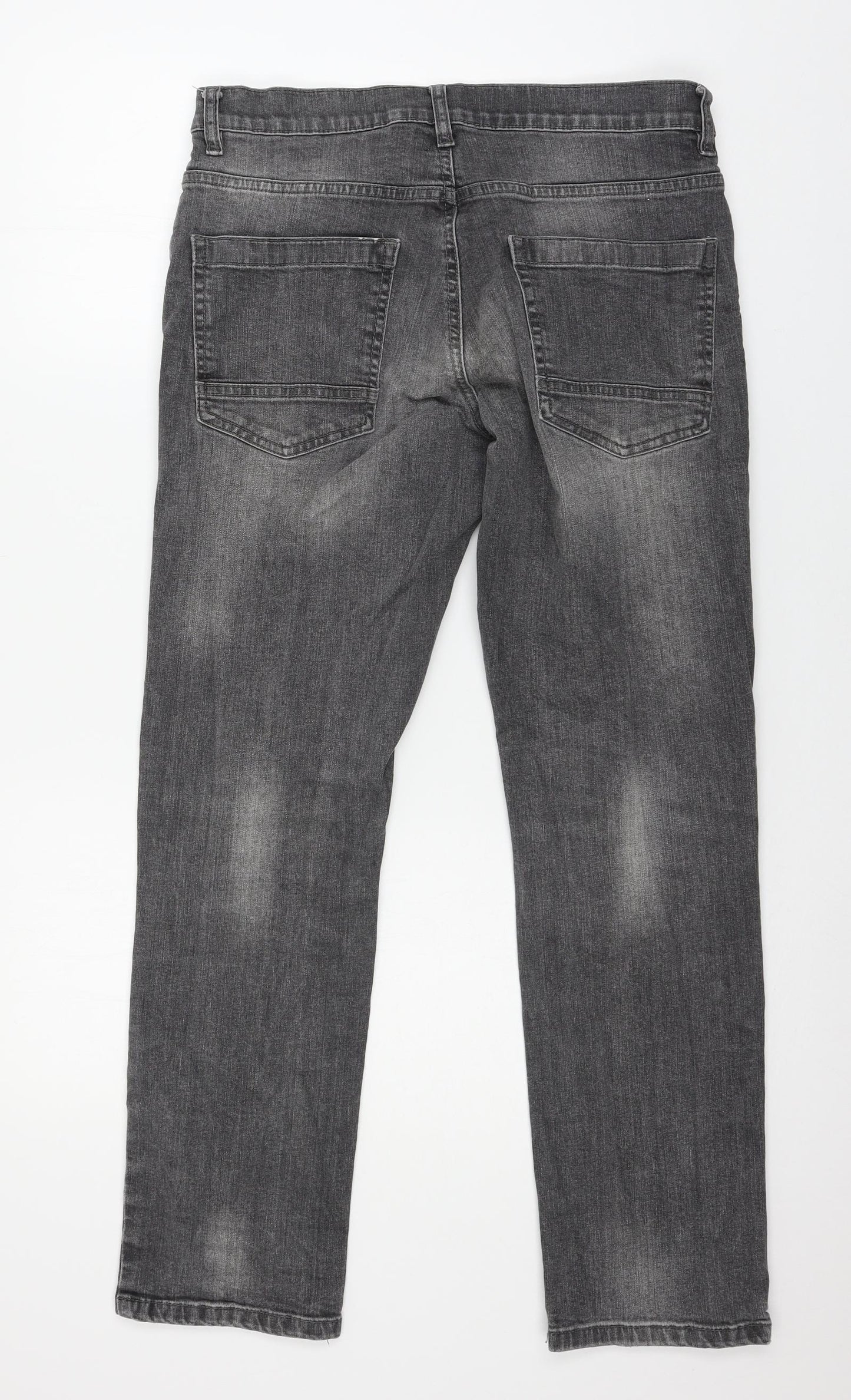 F&F Womens Grey  Denim Straight Jeans Size 34 in L30 in