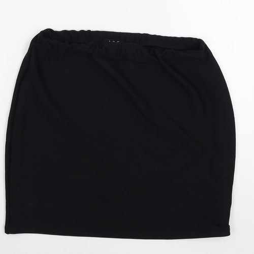 IX London Womens Black  Jersey A-Line Skirt Size 14
