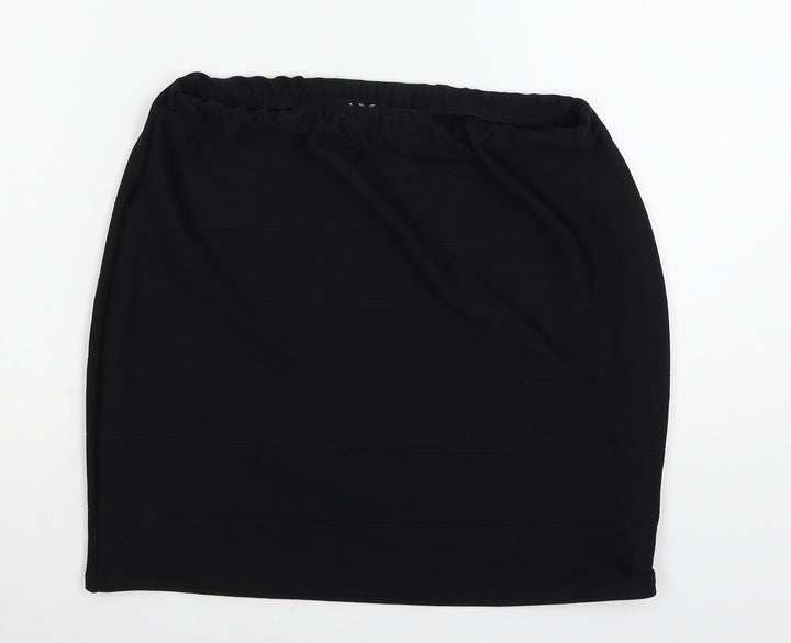 IX London Womens Black Jersey A-Line Skirt Size 14