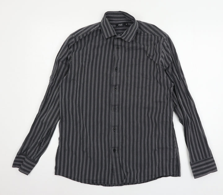 F&F Mens Grey Button-Up Size M