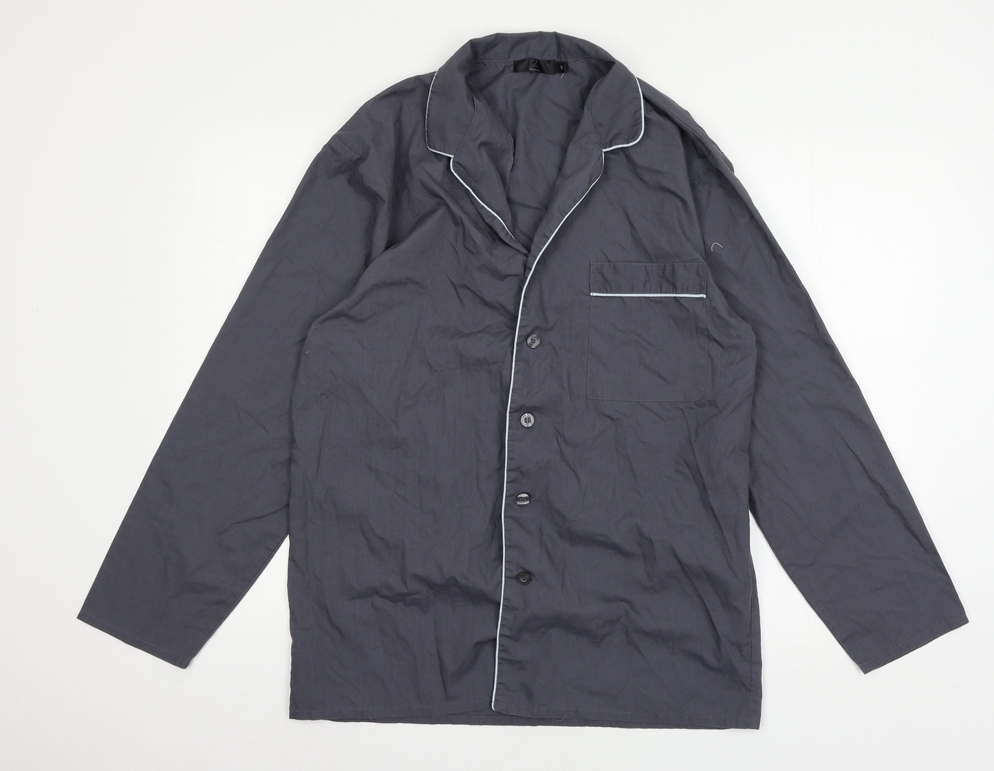 F&F Mens Blue Solid   Pyjama Top Size S