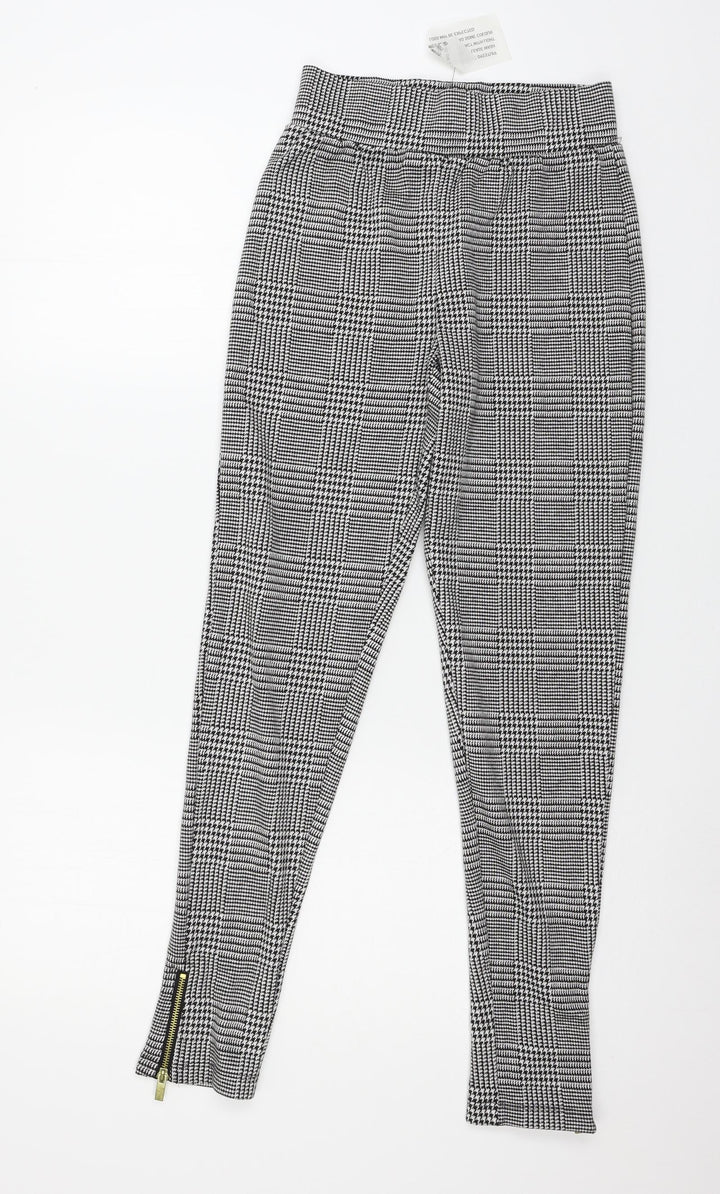 Studio Womens Black Houndstooth Jersey Capri Leggings Size 8 L28 in