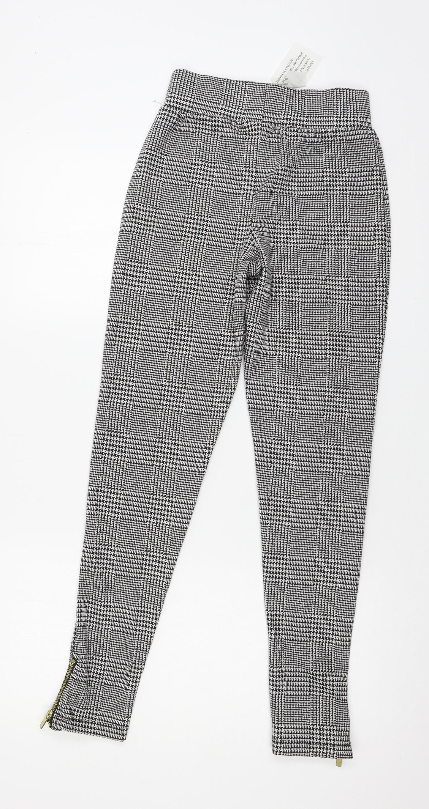 Studio  Womens Black Houndstooth Jersey Capri Leggings Size 8 L28 in