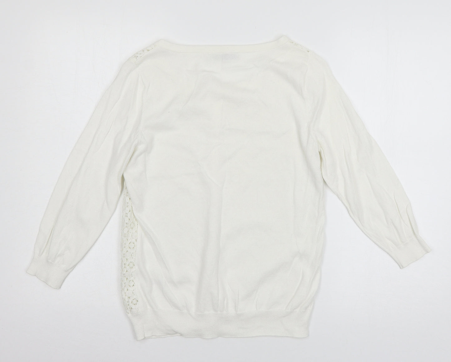 George Womens White  Knit Cardigan Jumper Size 10