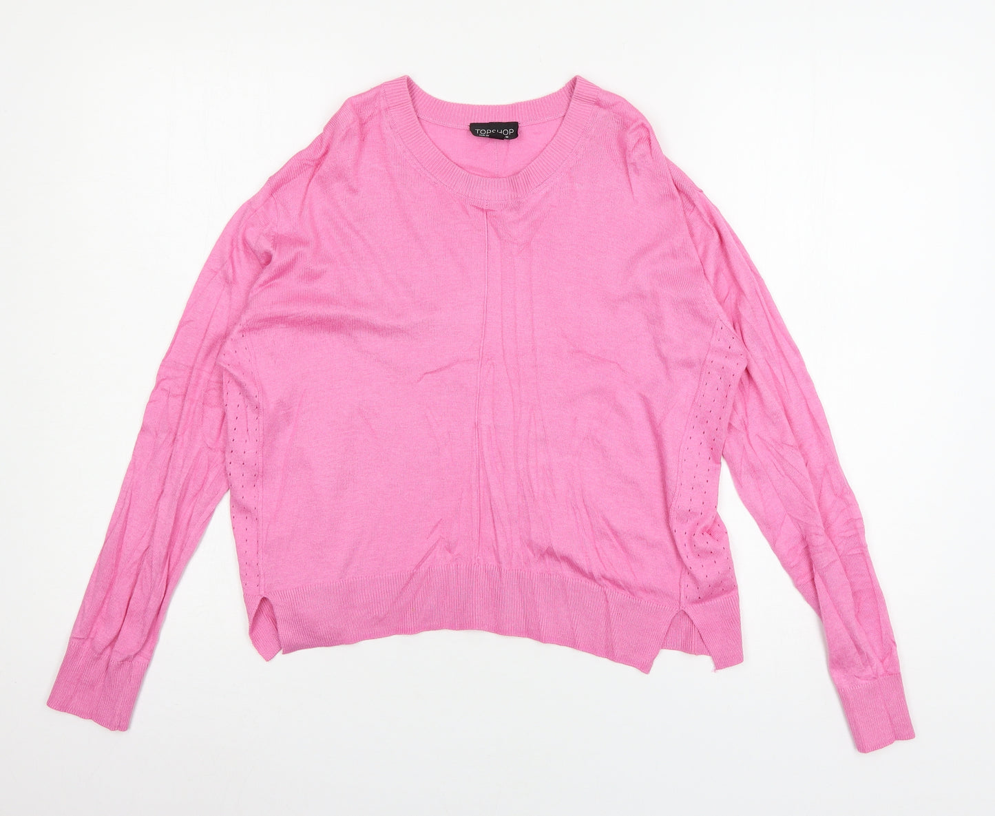 Topshop Womens Pink  Knit Pullover Jumper Size 10