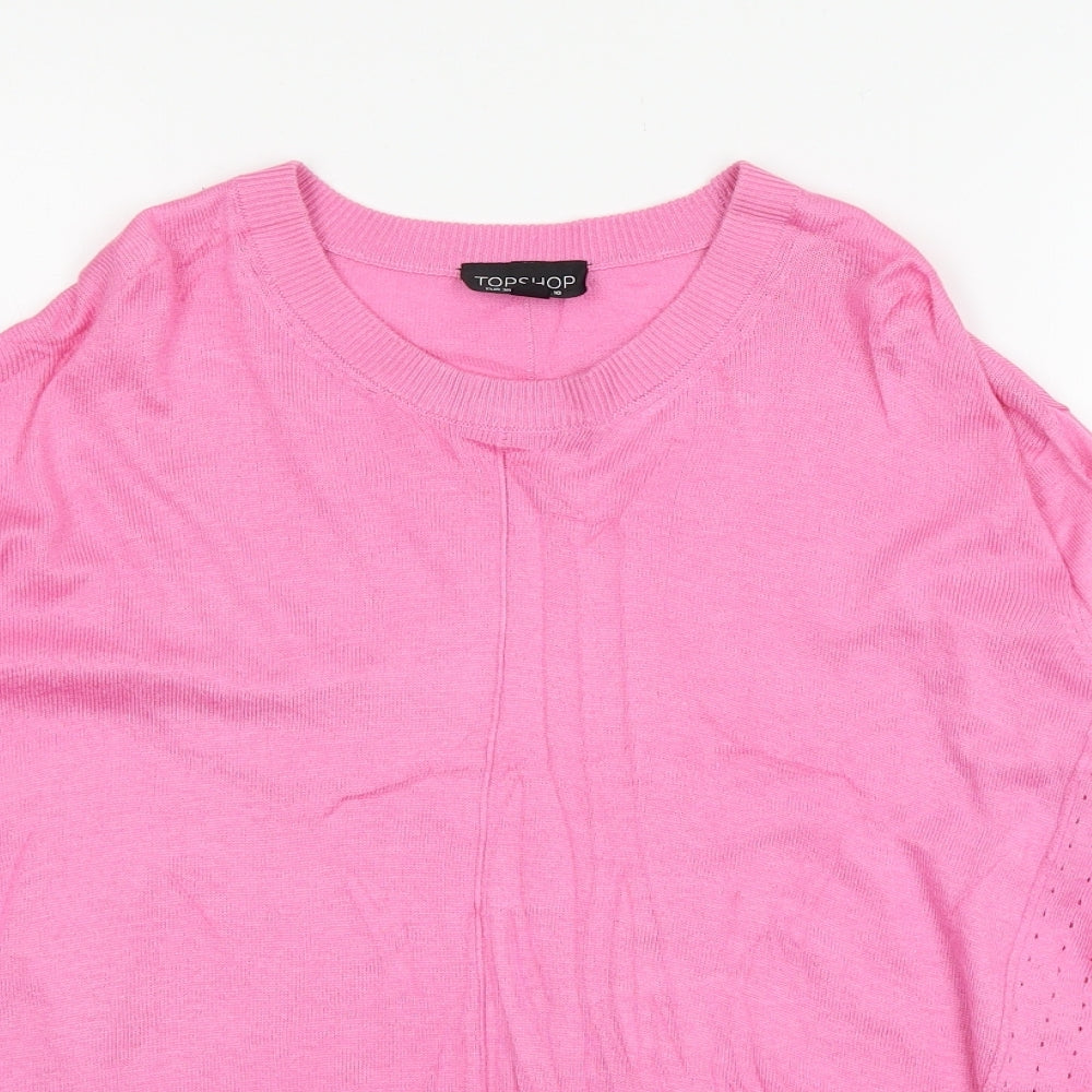 Topshop Womens Pink  Knit Pullover Jumper Size 10