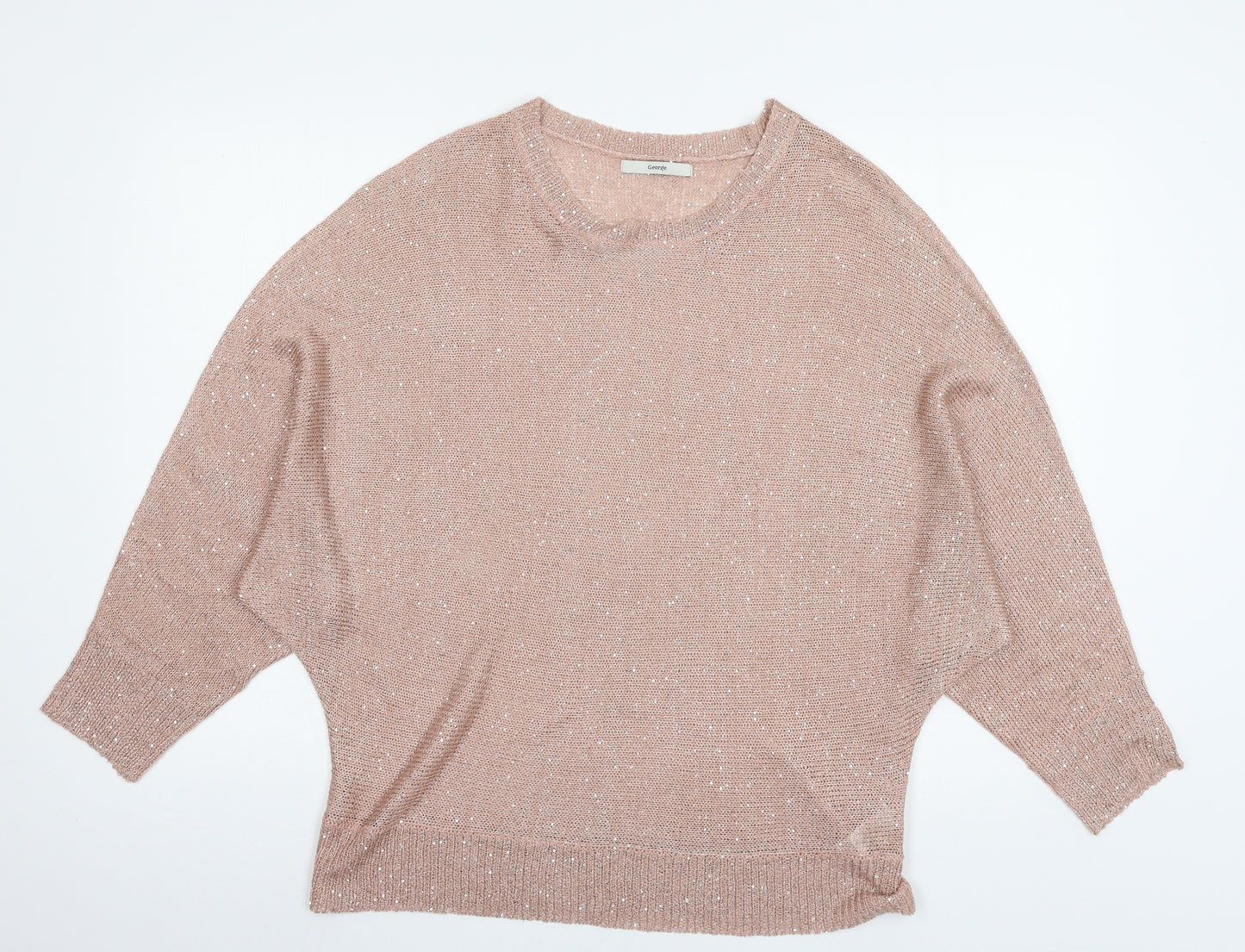 George Womens Pink  Knit Pullover Jumper Size 16