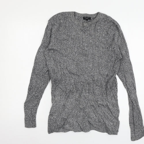 New Look Mens Grey  Knit Pullover Jumper Size M