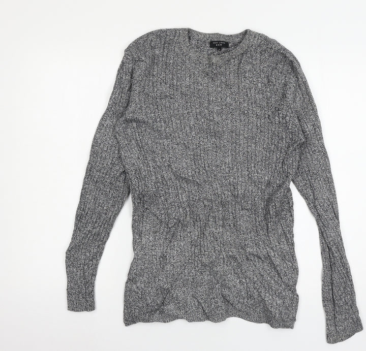 New Look Mens Grey Knit Pullover Jumper Size M