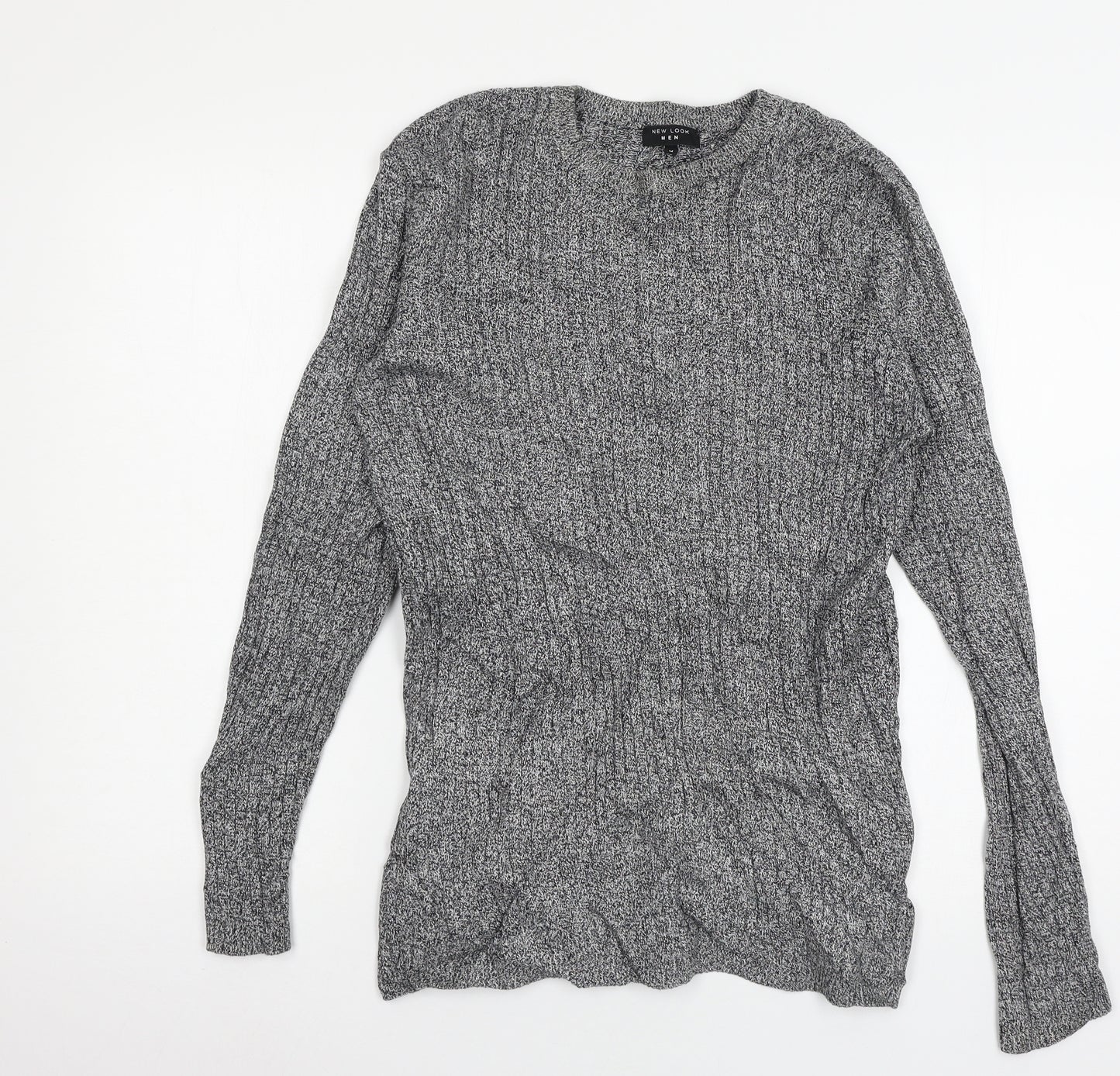 New Look Mens Grey  Knit Pullover Jumper Size M