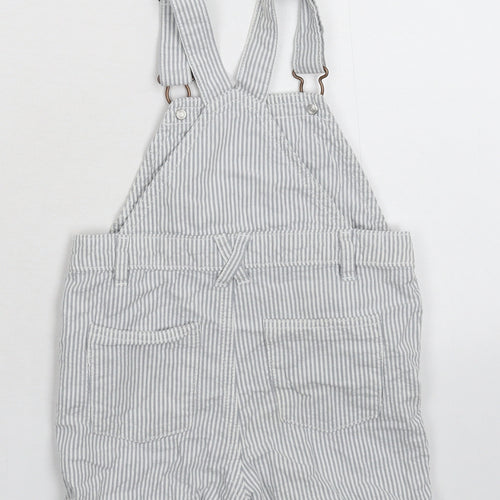 NEXT Girls Grey Striped  Dungaree One-Piece Size 2-3 Years
