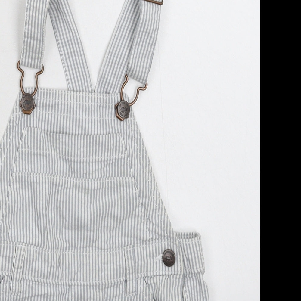 NEXT Girls Grey Striped  Dungaree One-Piece Size 2-3 Years