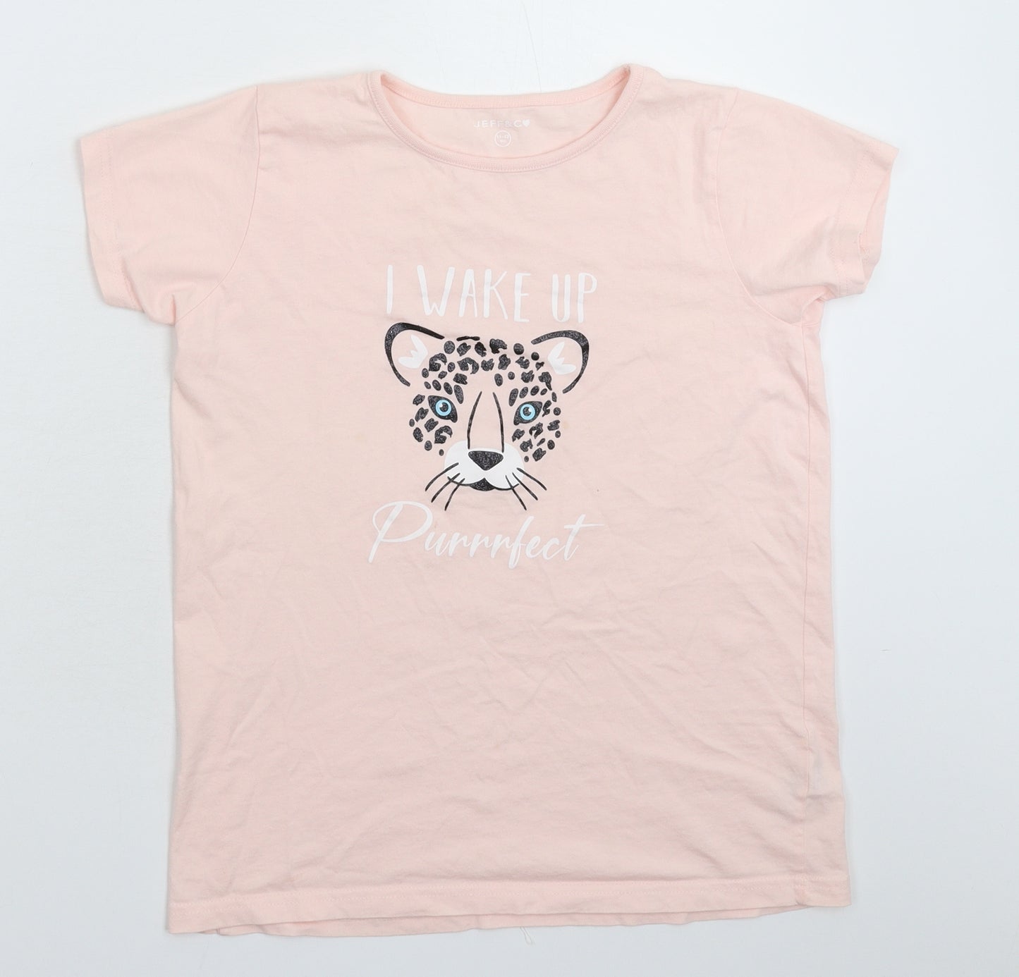 Jeff & Co Girls Pink   Basic T-Shirt Size 11-12 Years
