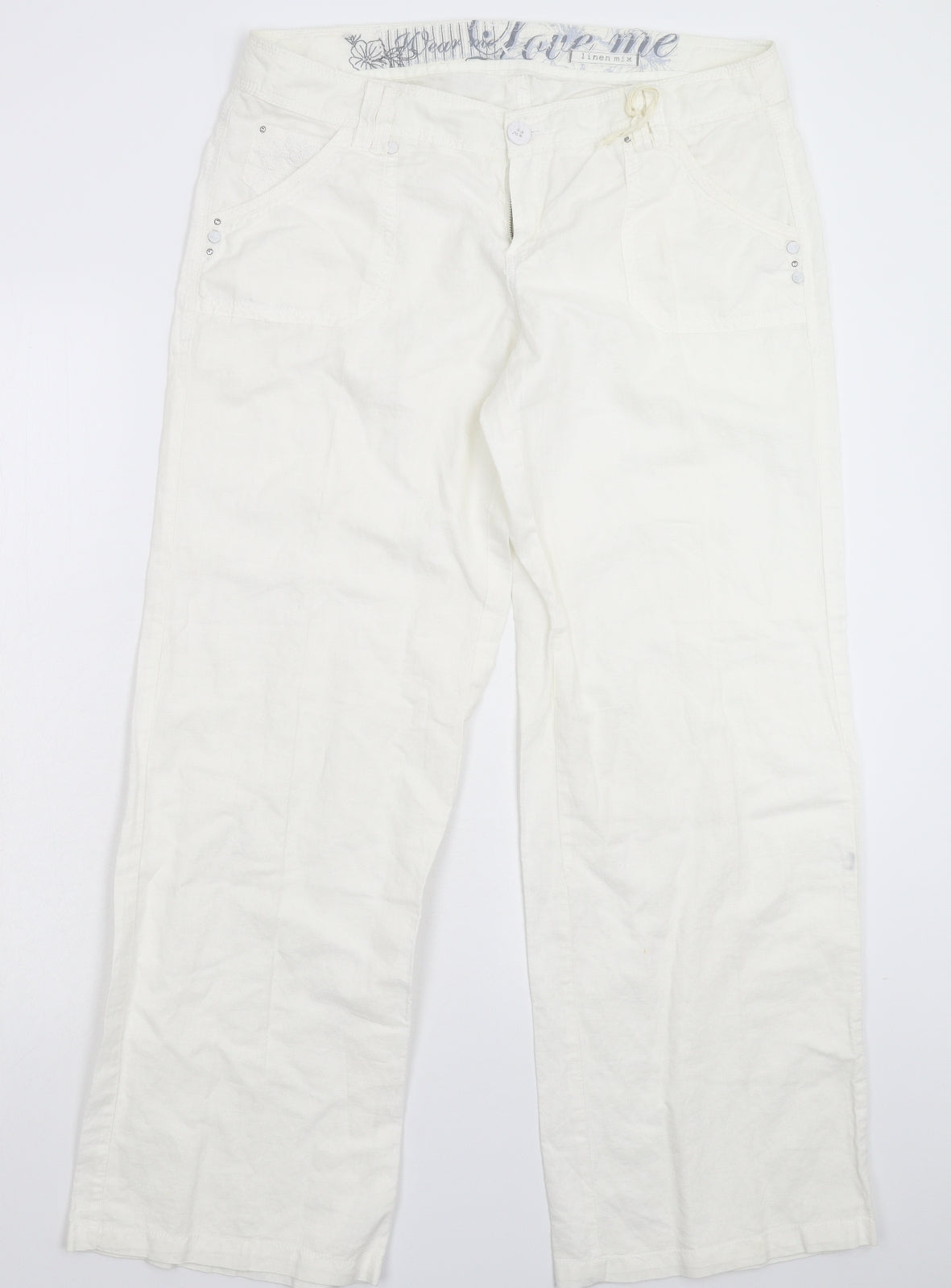 New Look Womens White   Trousers  Size 14 L30 in