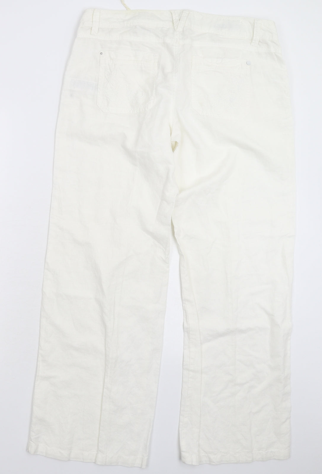 New Look Womens White   Trousers  Size 14 L30 in