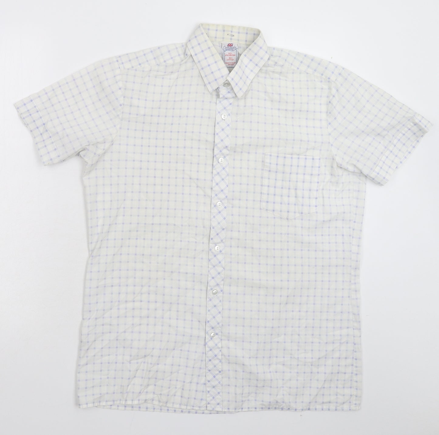 Connaught Mens White Check   Button-Up Size M