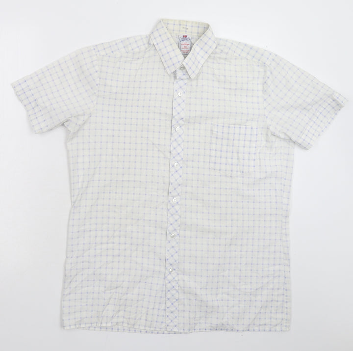 Connaught Mens White Check   Button-Up Size M