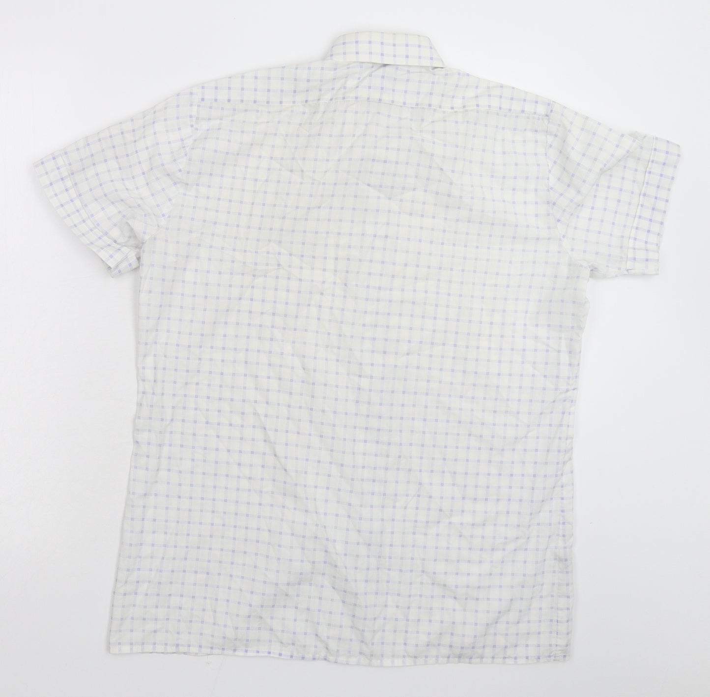 Connaught Mens White Check   Button-Up Size M