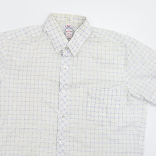 Connaught Mens White Check   Button-Up Size M
