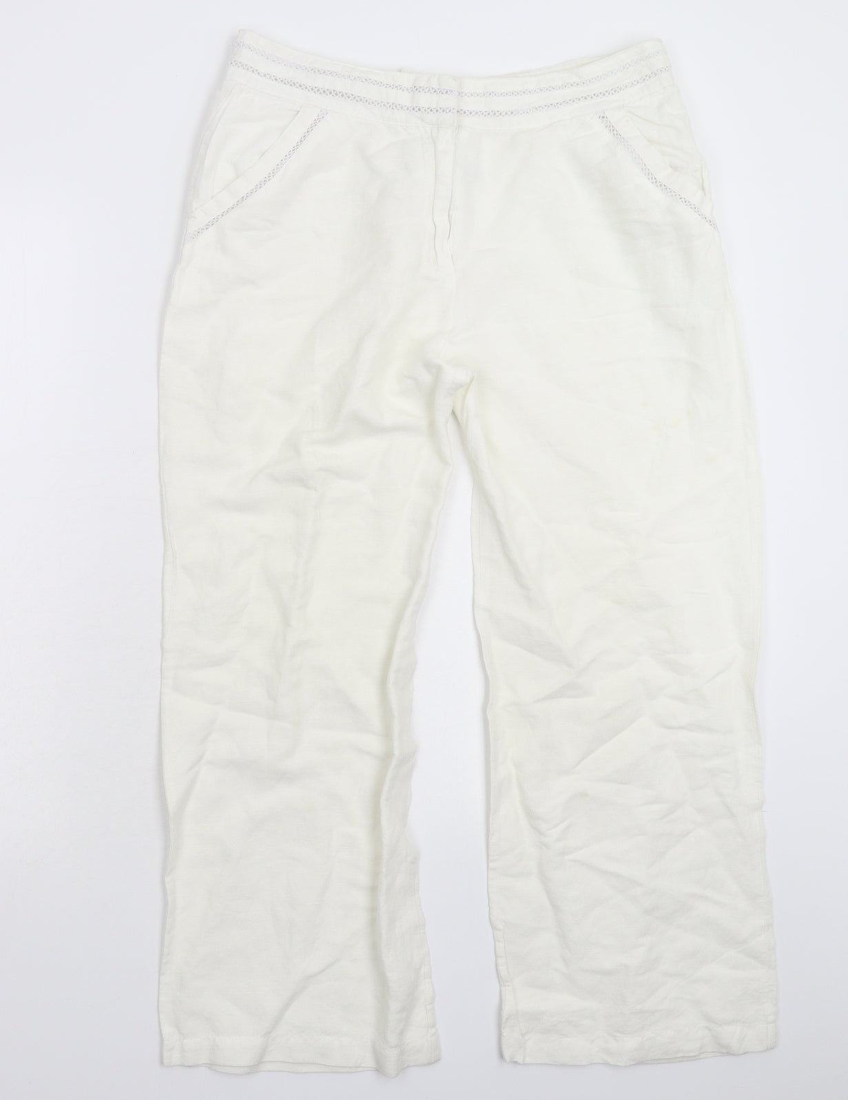 George Womens White   Trousers  Size 14 L25 in