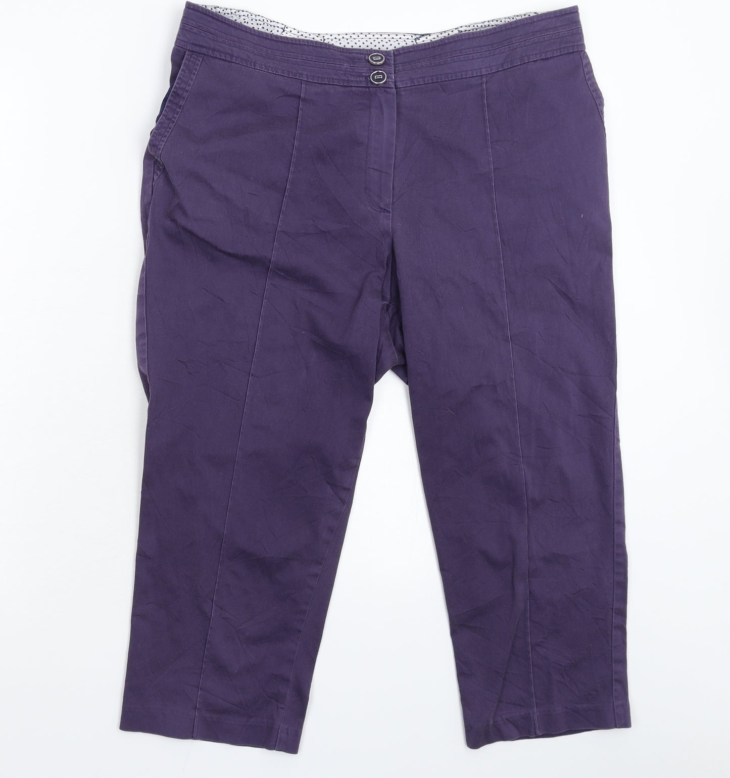 Anya Madsen Womens Blue   Cropped Trousers Size 18 L20 in