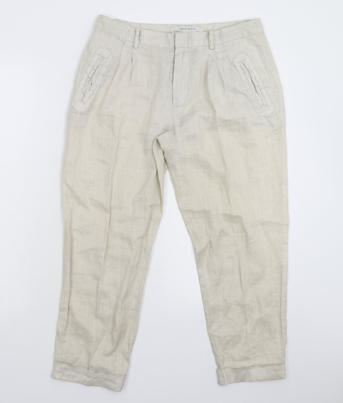 Zara Mens Grey   Cropped Trousers Size S L24 in