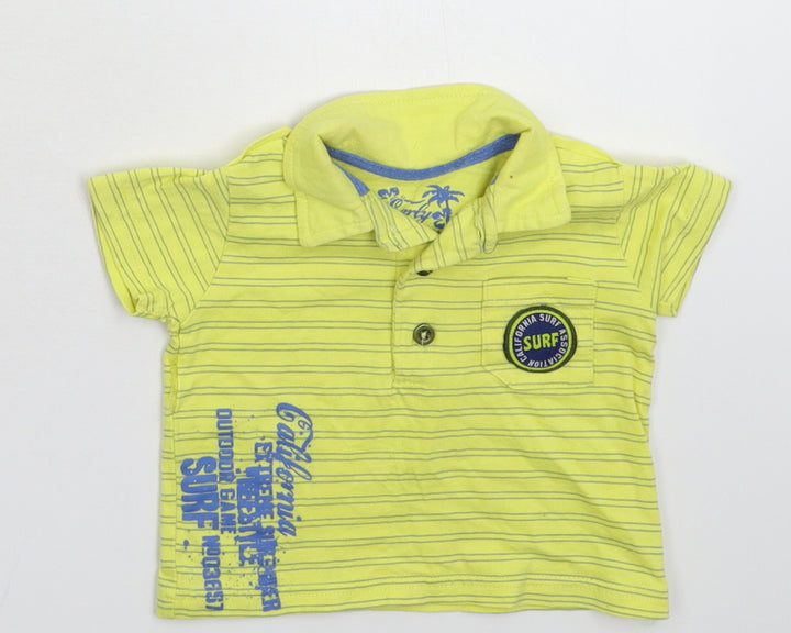 Earlydays Baby Yellow Striped  Basic Polo Size 3-6 Months