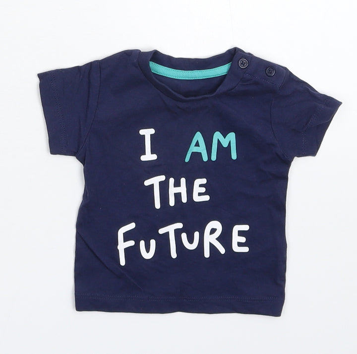 Matalan Baby Blue   Basic T-Shirt Size 0-3 Months