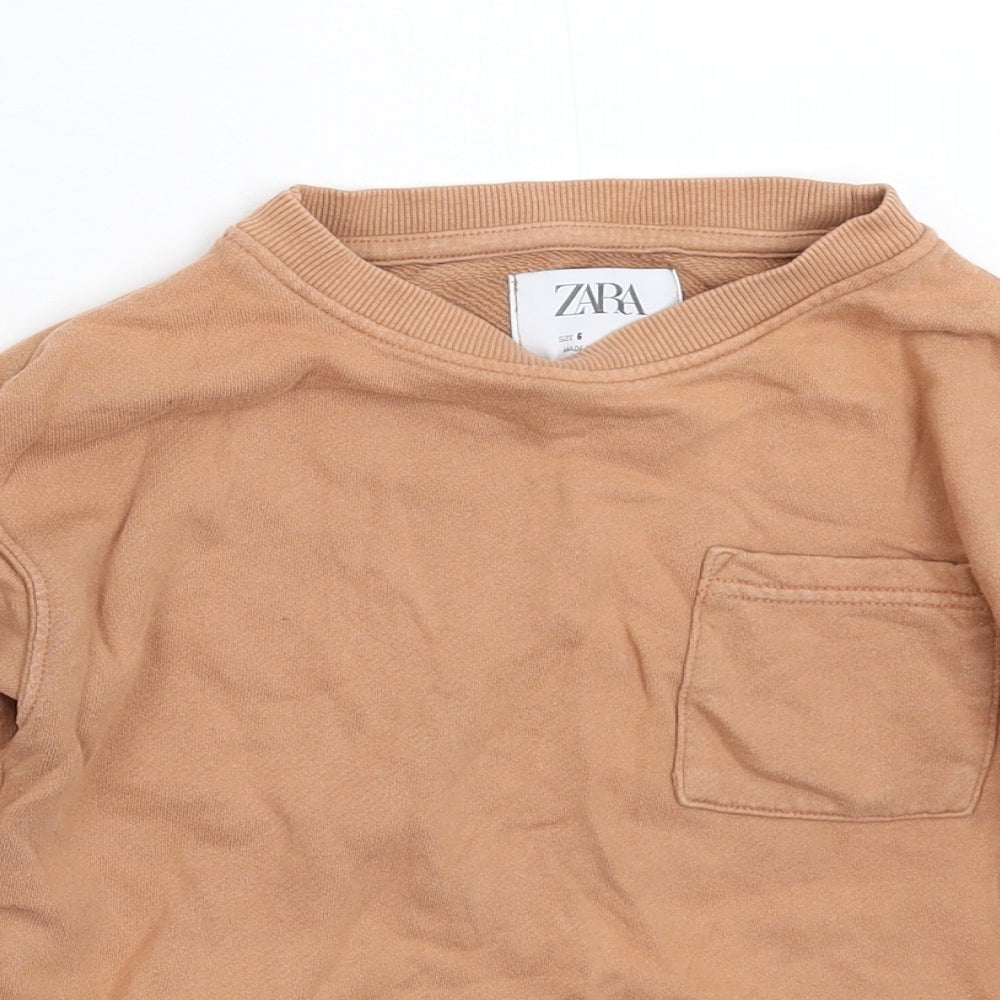 Zara Boys Beige   Pullover Sweatshirt Size 6 Years