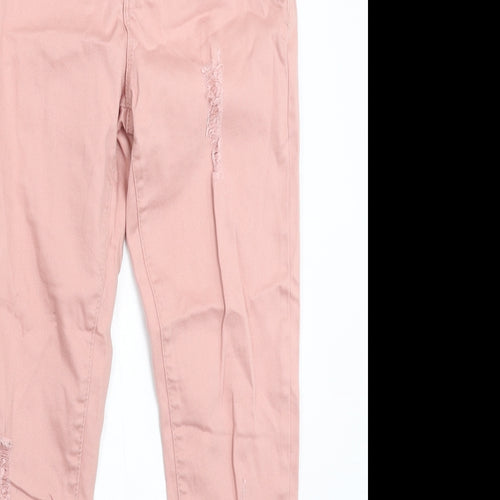 Denim & Co. Girls Pink  Denim Skinny Jeans Size 11-12 Years - Distressed