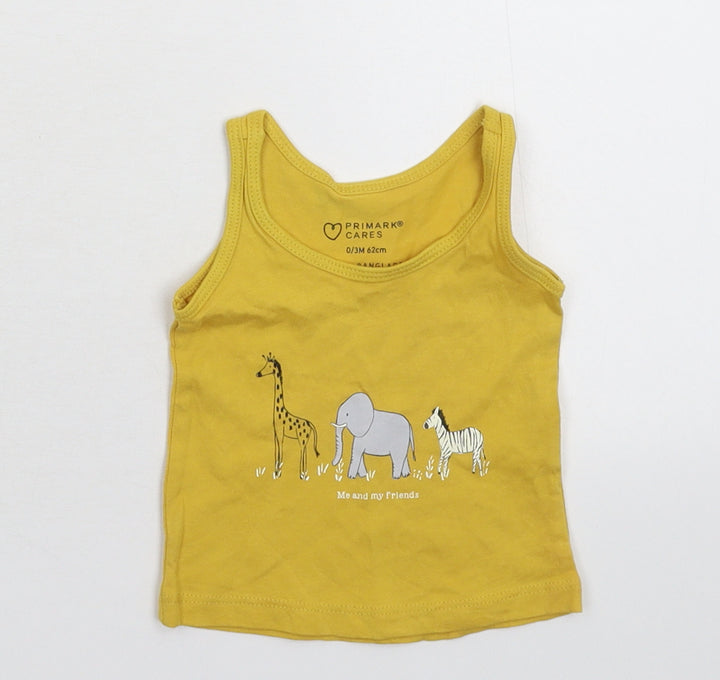 Primark Baby Yellow   Basic Tank Size 0-3 Months