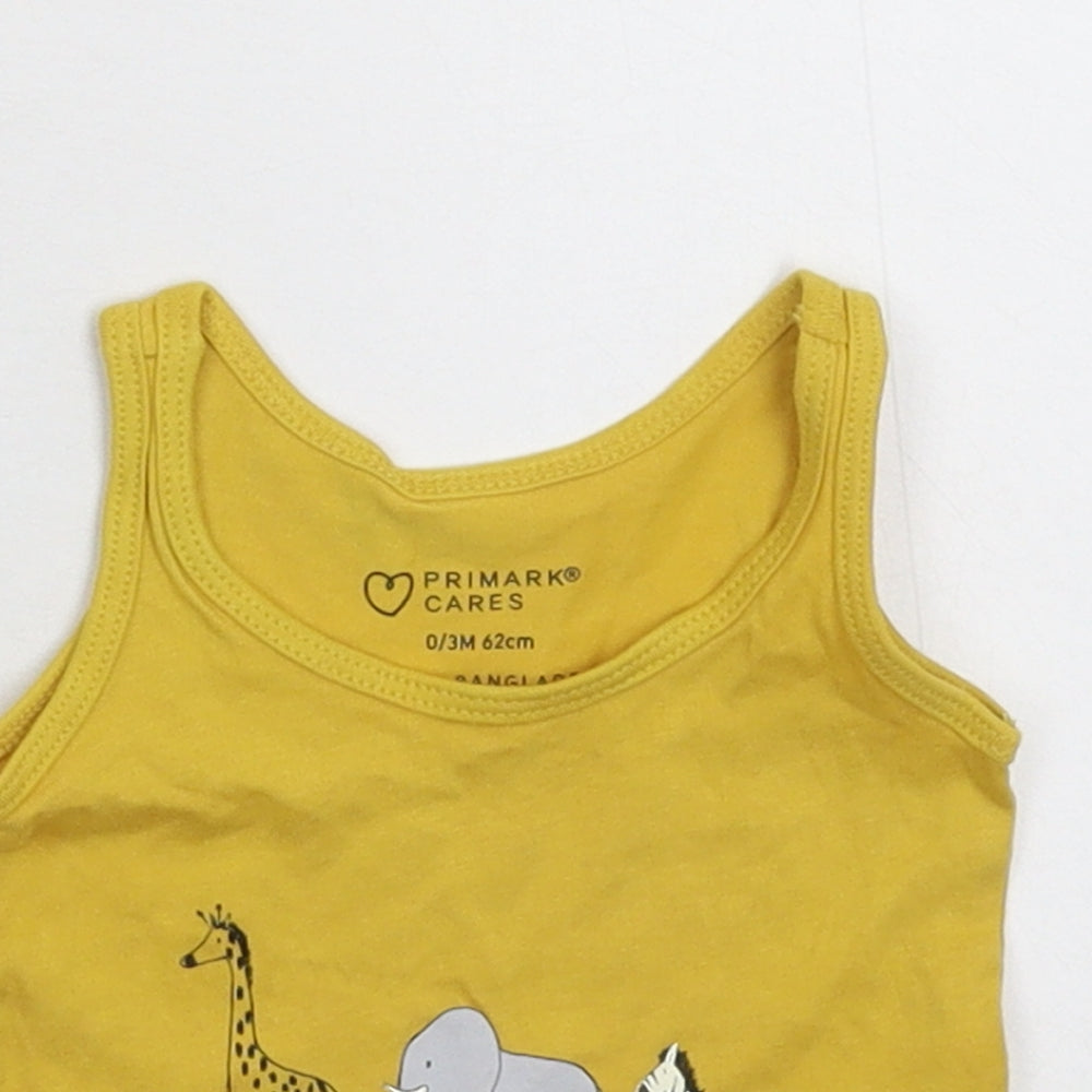 Primark Baby Yellow   Basic Tank Size 0-3 Months