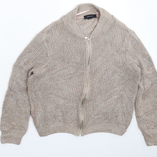 Atmosphere Womens Grey  Knit Bomber Jacket Jacket Size 12