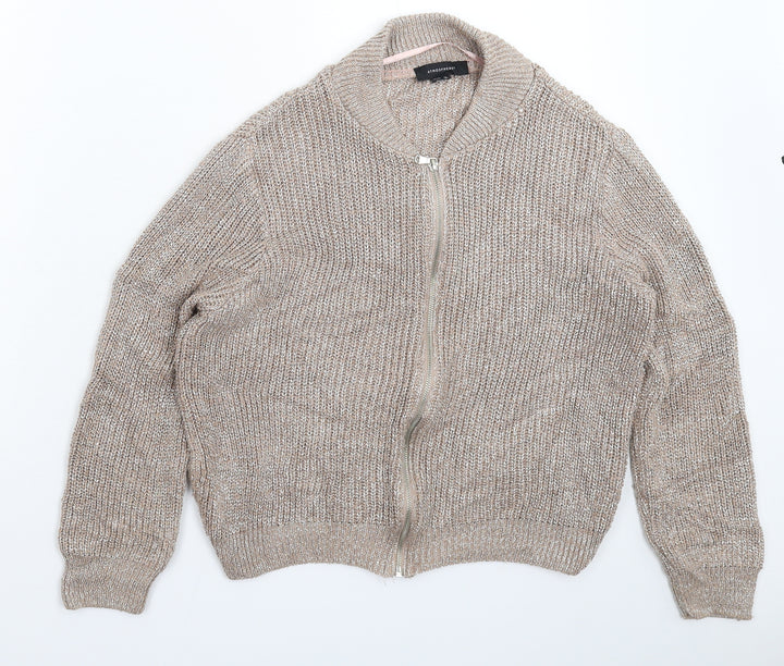 Atmosphere Womens Grey  Knit Bomber Jacket Jacket Size 12