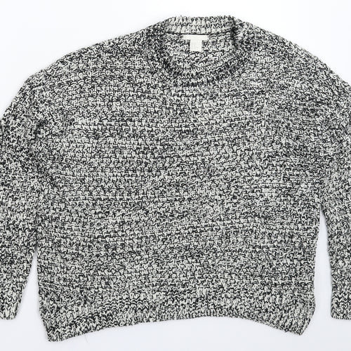 H&M Womens Grey  Knit Pullover Jumper Size M
