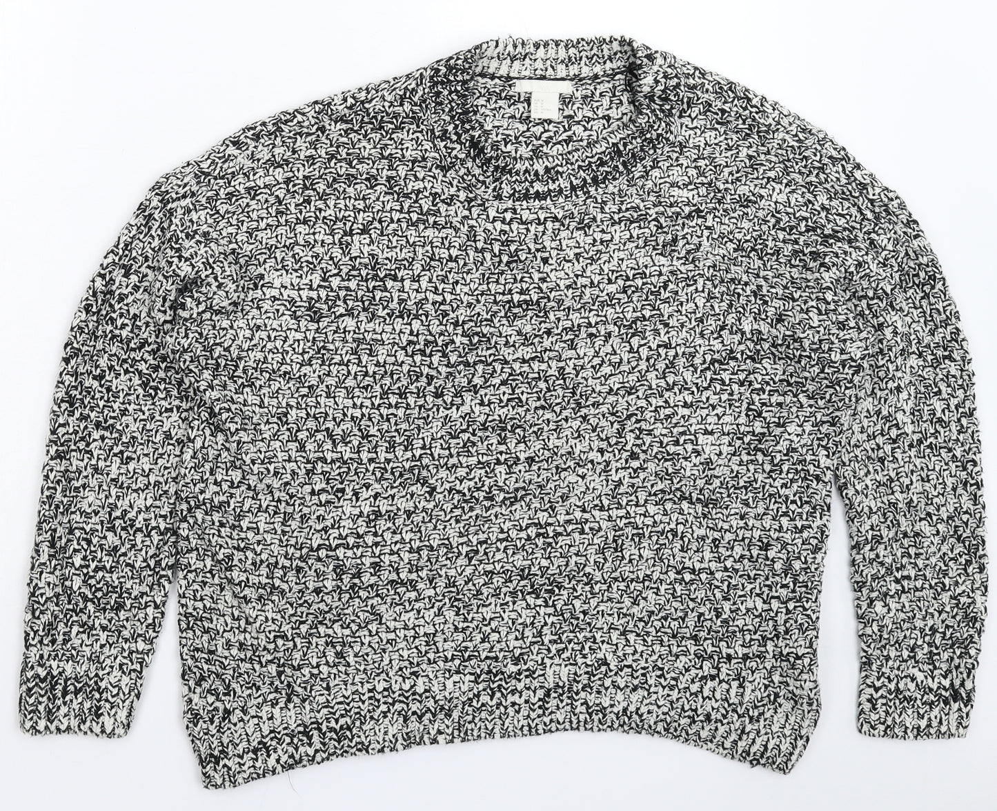 H&M Womens Grey  Knit Pullover Jumper Size M